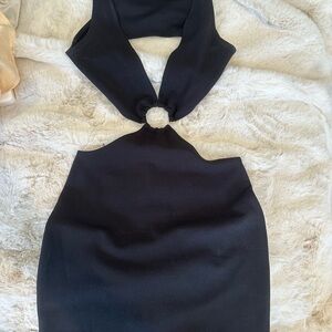 Beginning Boutique Black Cutout Mini Dress